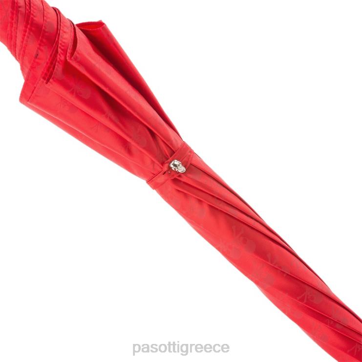 ομπρέλα | PASOTTI 416nt prt w33ne - κόκκινη ομπρέλα με καρφιά και μαύρη λαβή κρανίου 2N6B8530 γυναίκες